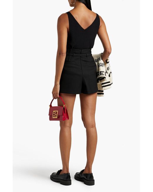 RED Valentino Black Skirt-effect Belted Twill Shorts