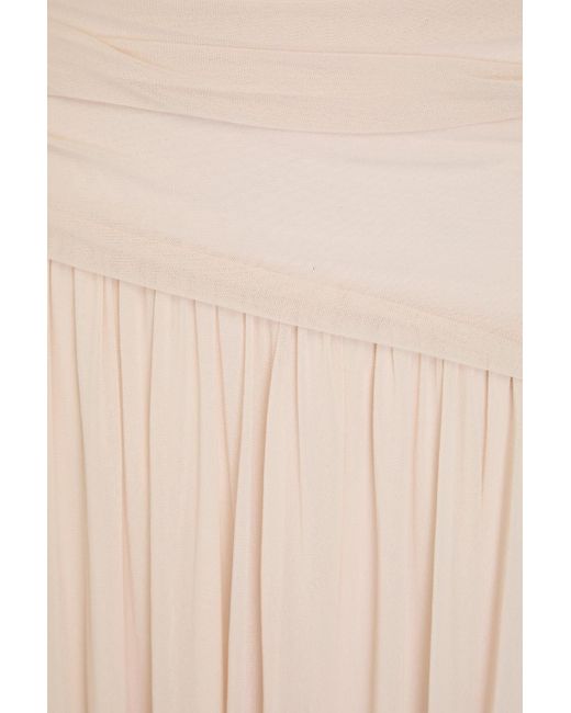 Philosophy Di Lorenzo Serafini Natural Gathered Mesh Midi Skirt