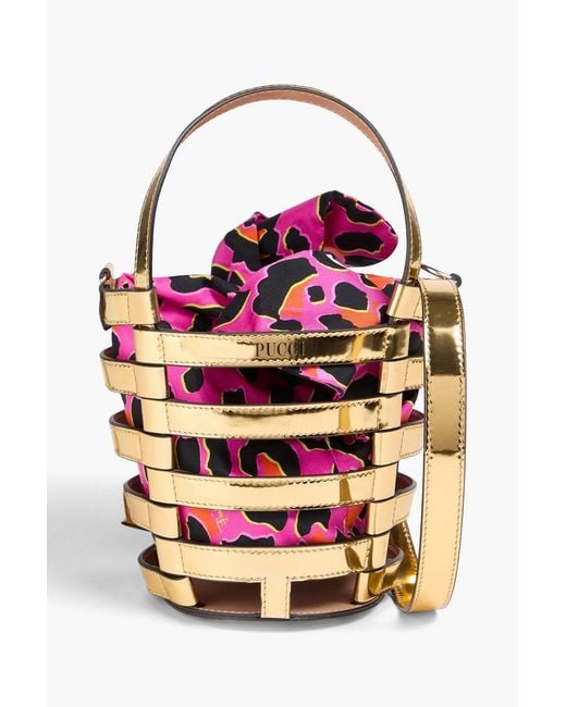 Emilio Pucci Lido Mini Mirrored-leather Bucket Bag