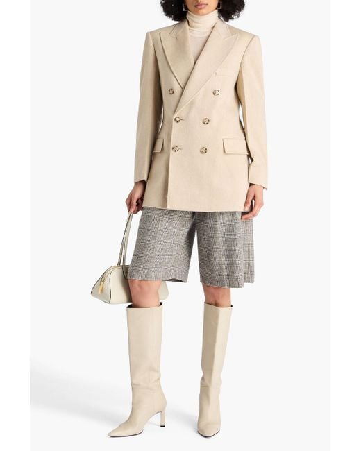 Victoria Beckham Natural Double-Breasted Wool And Cashmere-Blend Felt Blazer