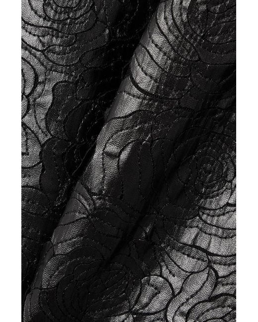 ROTATE BIRGER CHRISTENSEN Black Valenia minikleid aus beschichtetem kunstleder