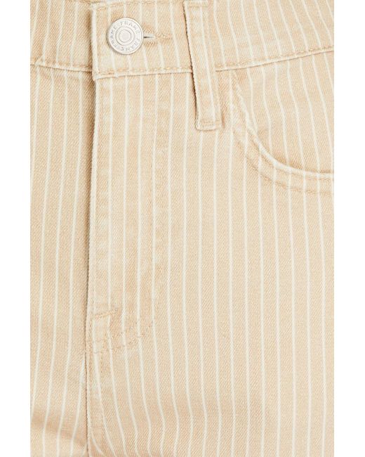 FRAME Natural Le Jane Crop Cropped Striped High-rise Straight-leg Jeans