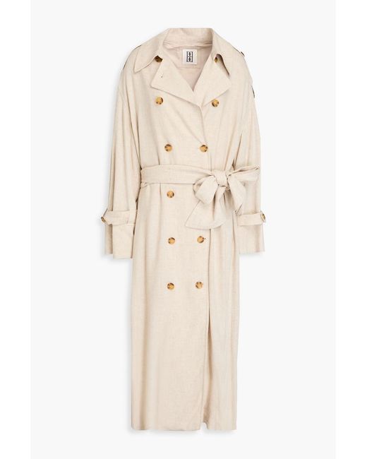 By Malene Birger Natural Alanise Slub Woven Trench Coat