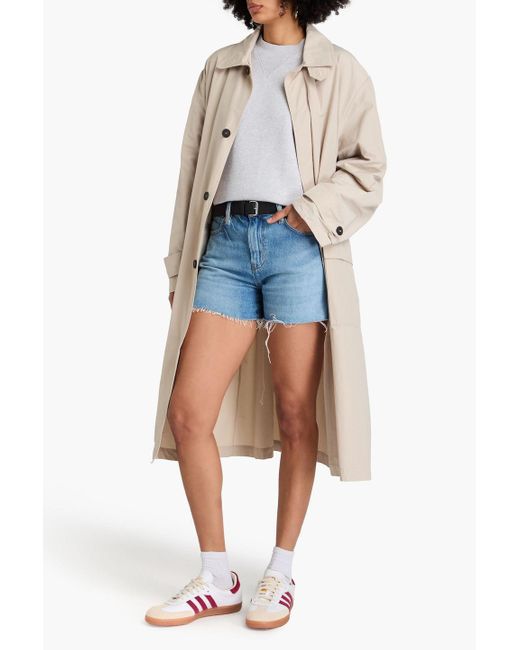 FRAME Blue Jeansshorts mit fransen