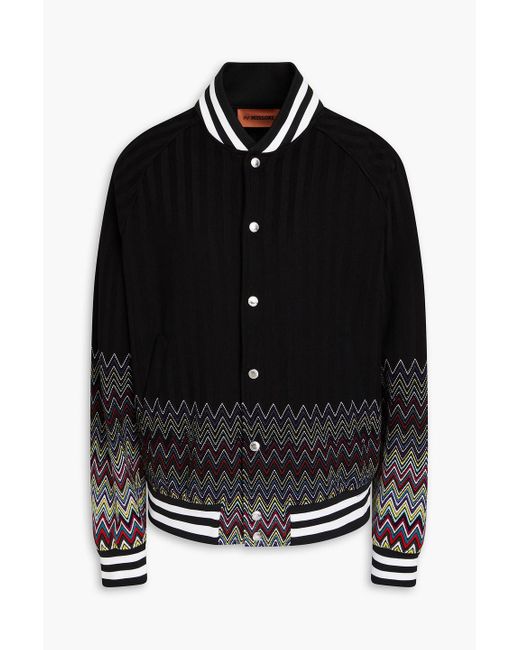 Missoni Black Jacquard-knit Cotton Bomber Jacket for men