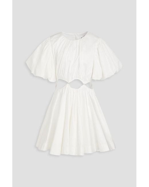Aje. White Henriette Cutout Cotton-twill Mini Dress