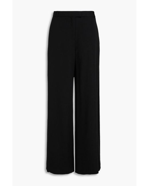 Jonathan Simkhai Black Lilo Pleated Crepe Wide-Leg Pants