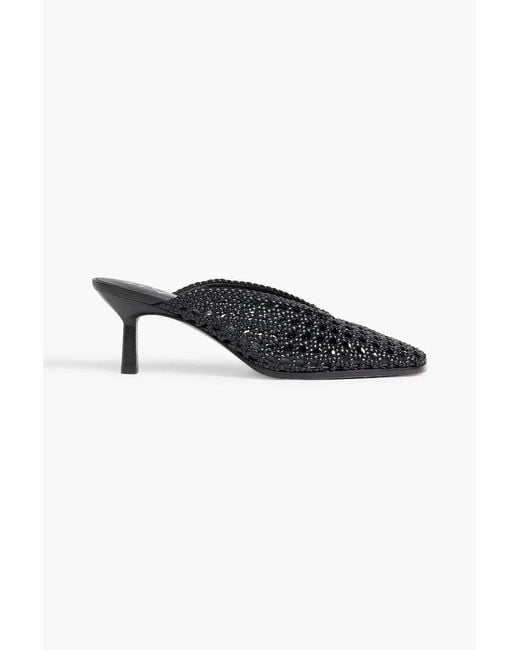 3.1 Phillip Lim Black Id Macramé Leather Mules