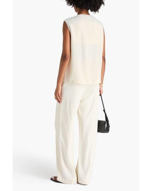 Loulou de Saison Natural Samba Wrap-effect Twill Top
