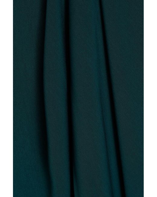 Shona Joy Green Draped Satin Midi Dress