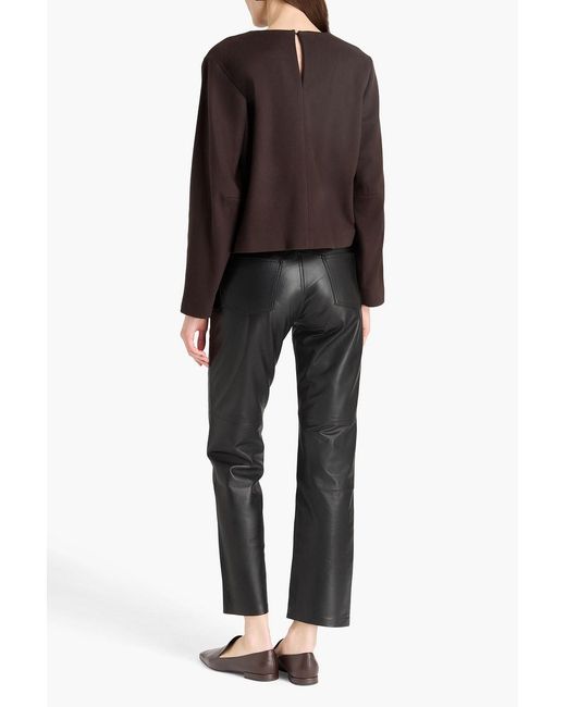 Officine Generale Black Francky Wool And Cashmere-blend Flannel Top