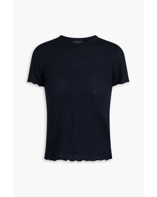 Rag & Bone Black Gemma Cotton-blend Jacquard T-shirt