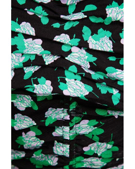 Diane von Furstenberg Green Fabian Polka-Dot Midi Dress