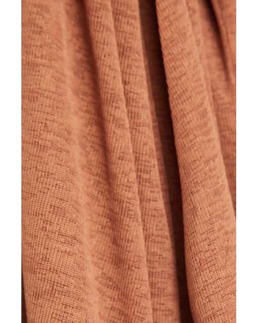 Nanushka Brown One-shoulder Cutout Jersey Midi Dress