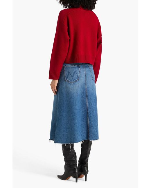Loulou de Saison Red Bruzzi Cropped Wool And Cashmere-Blend Sweater
