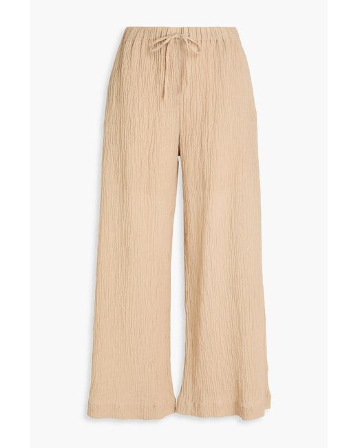 By Malene Birger Natural Chlorella Ramie And Cotton-blend Gauze Wide-leg Pants