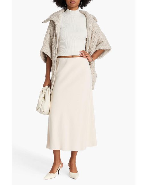 Brunello Cucinelli Natural Twill Midi Skirt