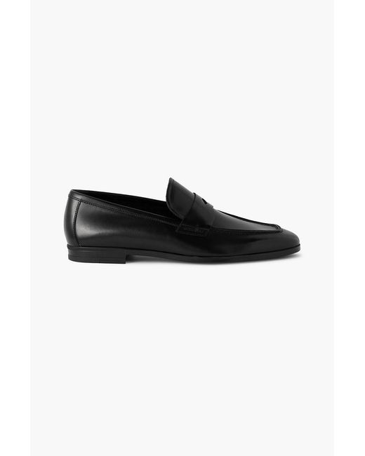 Tom Ford Black Sean Leather Penny Loafers for men