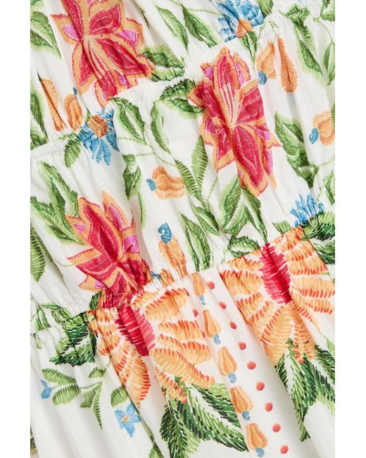 Farm Rio White Minikleid aus einer baumwollmischung mit floralem print