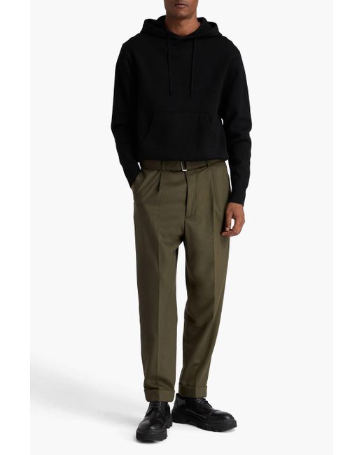 Officine Generale Hose "hugo" aus flanell aus einer woll-kaschmirmischung mit gürtel in Green für Herren