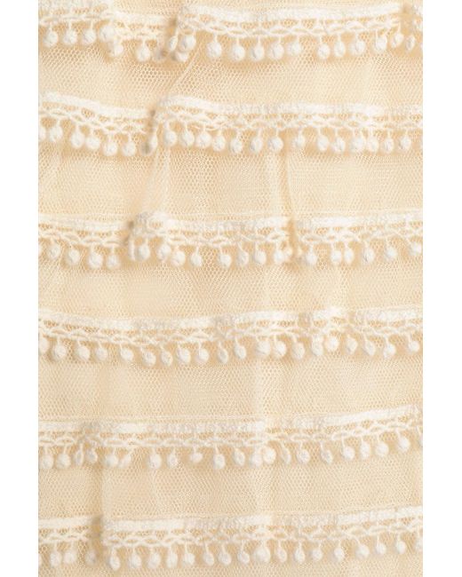 RED Valentino Natural Crochet-trimmed Tulle Mini Skirt