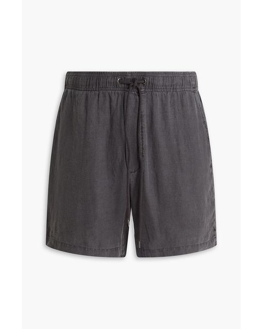 James Perse Gray Linen Drawstring Shorts for men