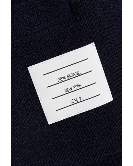 Thom Browne Blue Striped Cashmere Cardigan for men