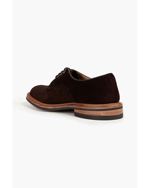 Tricker's Brown Suede Derby Shoes for men