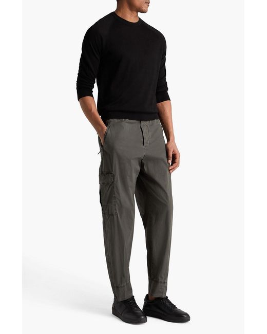 James Perse Gray Stretch-Cotton Cargo Pants for men