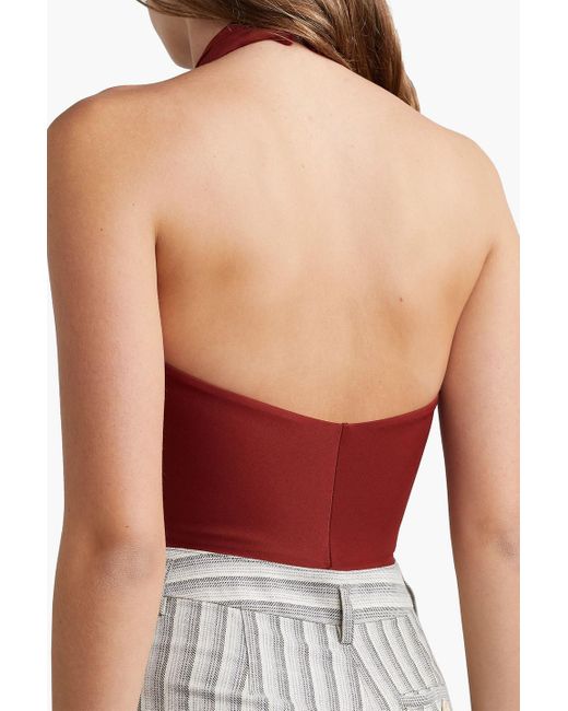 Alix Red Oliver Stretch-jersey Halterneck Thong Bodysuit