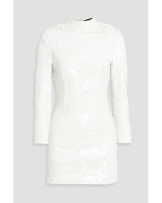 retroféte White April Sequined Tulle Mini Dress