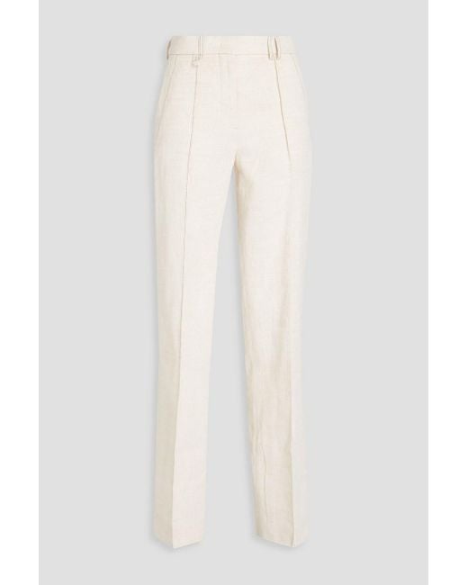 Jacquemus White Le Pantalon Camargue Slub Wool-blend Straight-leg Pants