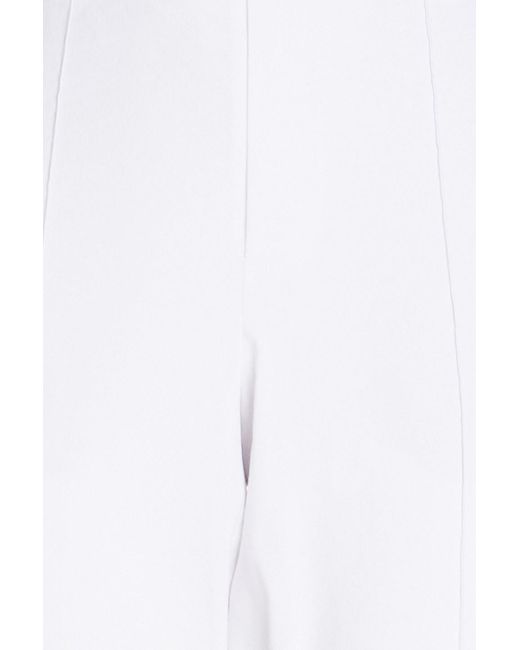 Vince White Cropped Linen-blend Tapered Pants