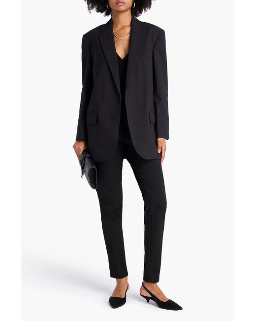 Brunello Cucinelli Black Wool-Blend Crepe Blazer