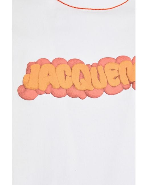 Jacquemus Pate a modeler t-shirt aus baumwoll-jersey mit logoprint in Gray für Herren