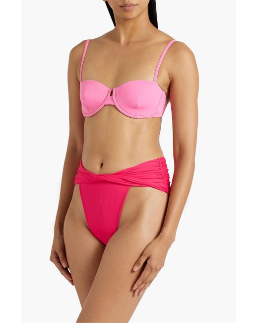 Magda Butrym Pink Hoch sitzendes bikini-höschen mit twist-detail an der vorderseite