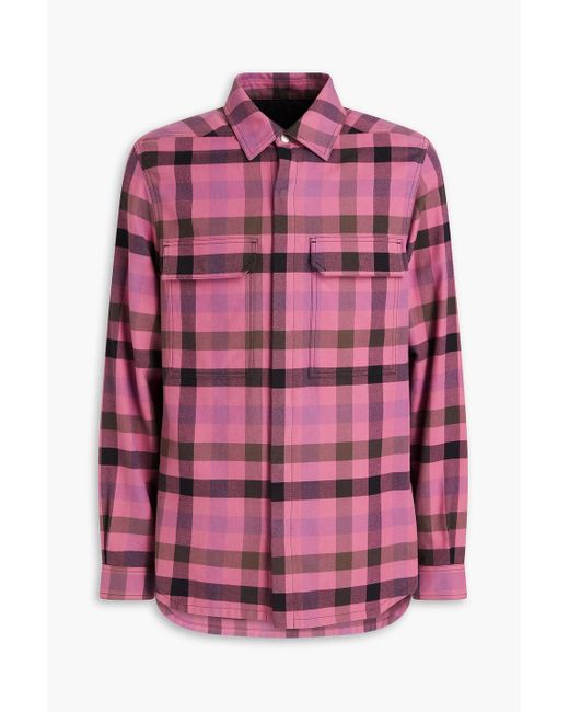 Rick Owens Pink Checked Cotton-flannel Shirt for men