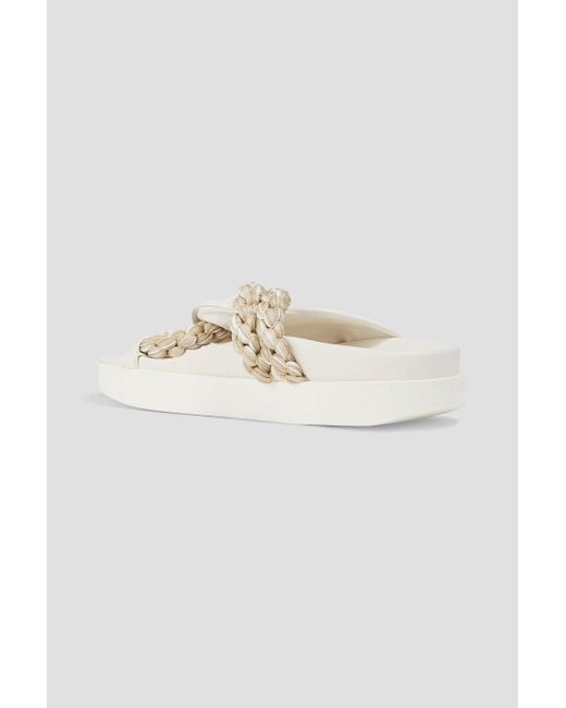 Zimmermann White Braided Cord And Leather Sandals