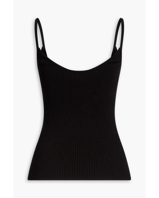Courreges Black Ribbed-Knit Tank
