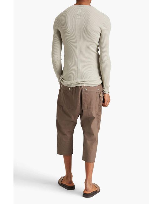 Rick Owens White Ribbed Wool Sweater for men