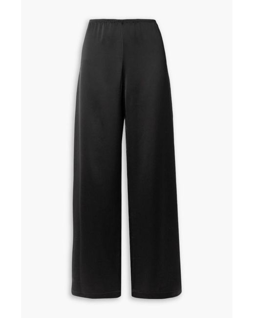Leset Black Barb Satin Wide-leg Pants