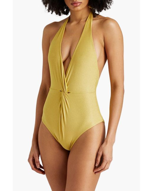 Gentry Portofino Yellow Halterneck Swimsuit