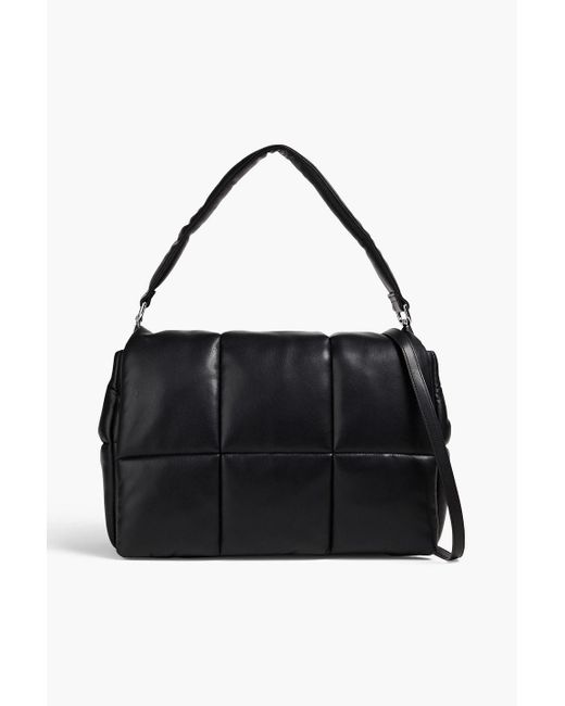 Stand Studio Black Wanda Quilted Faux Leather Clutch