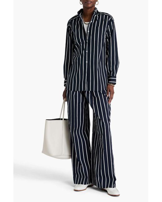 Veronica Beard Blue Llyod hemd aus popeline aus stretch-baumwolle mit streifen