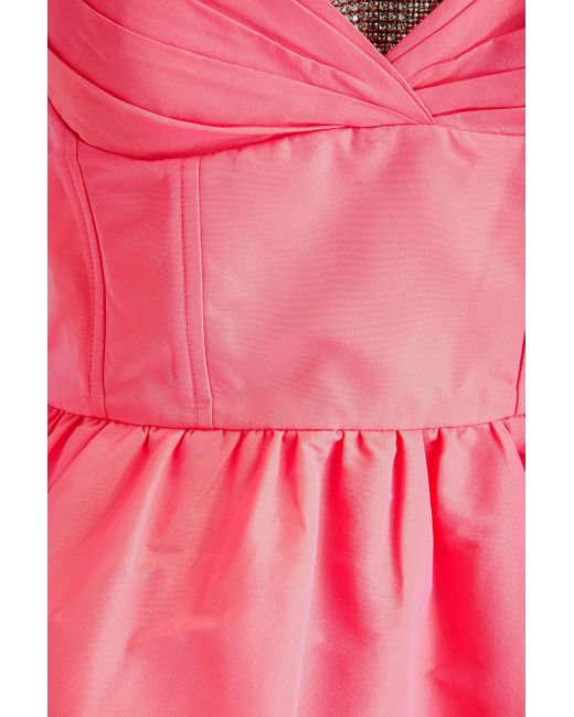 Rebecca Vallance Pink Crystal-embellished Taffeta Mini Dress