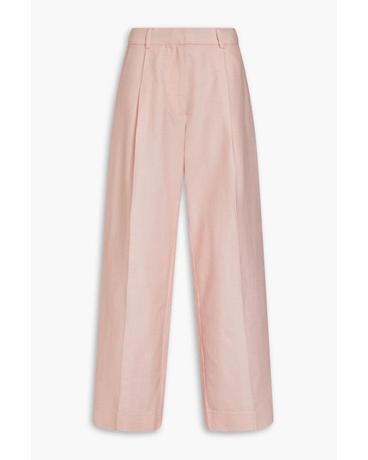 Stine Goya Pink Pleated Cotton Wide-leg Pants