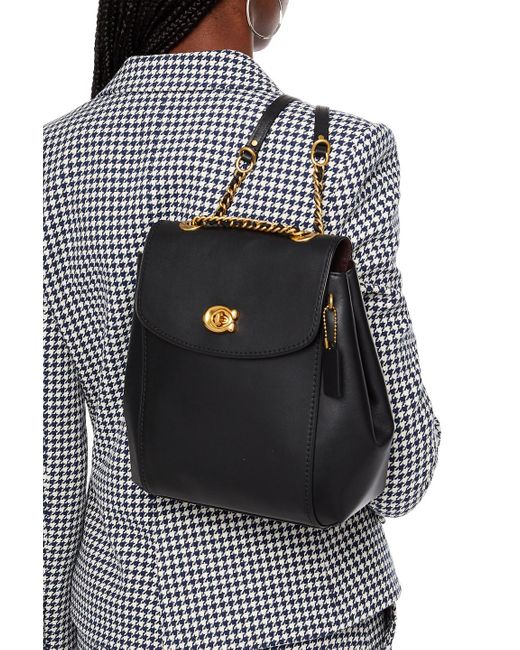 coach black parker backpack