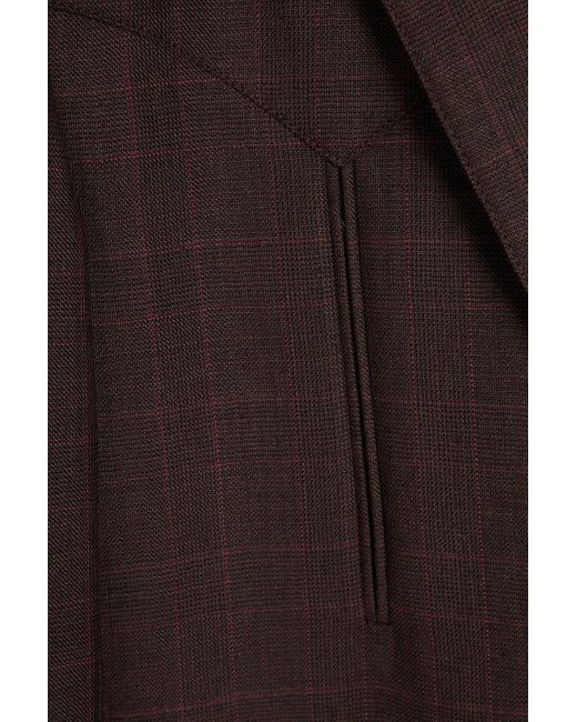 Tibi Brown Checked Wool Blazer