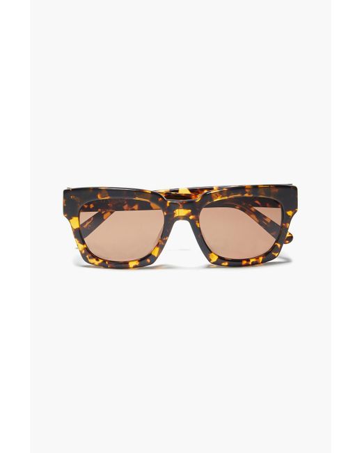 Ganni Yellow Alice Square-frame Tortoiseshell Acetate Sunglasses