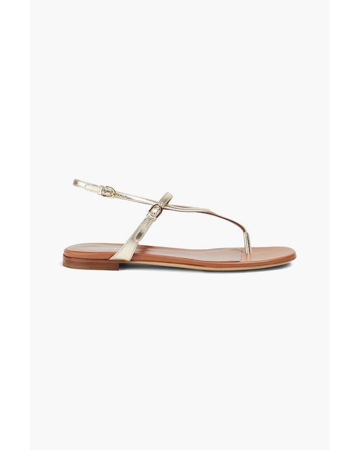 Emporio Armani White Leather Slingback Sandals